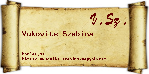 Vukovits Szabina névjegykártya